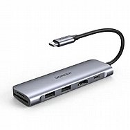 מתאם 6 ב-UGREEN USB-C HDMI 1 יו-גרין דגם CM195 70411 מתאם 6 ב-UGREEN USB-C HDMI 1 יו-גרין דגם CM195 70411