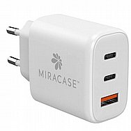 מטען קיר לבן הכולל כבל MIRACASE מירהקייס דגם MWCM65PD מטען קיר לבן הכולל כבל MIRACASE מירהקייס דגם MWCM65PD